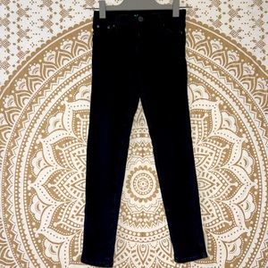 “TRACTOR” GIRLS BLACK BUTTON & ZIP-UP SOFT JEGGINGS WITH POCKETS, SIZE 8